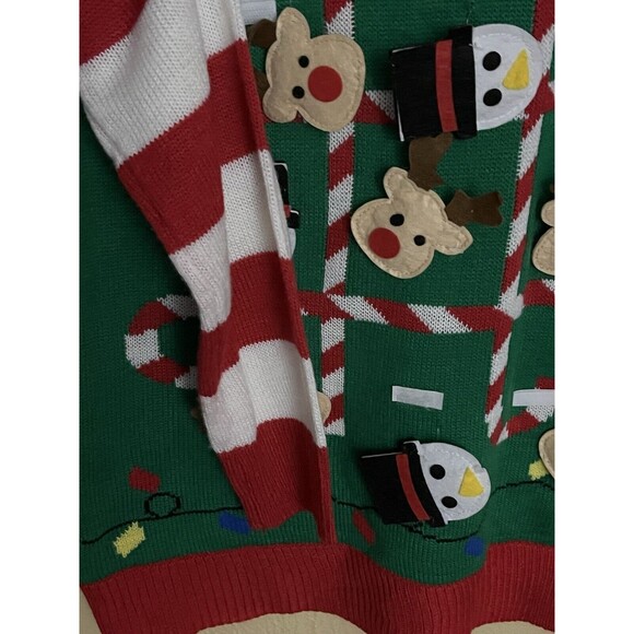 Merry Wear Tic Tac Toe Ugly Christmas Sweater Knit Top Size Medium - Picture 5 of 9